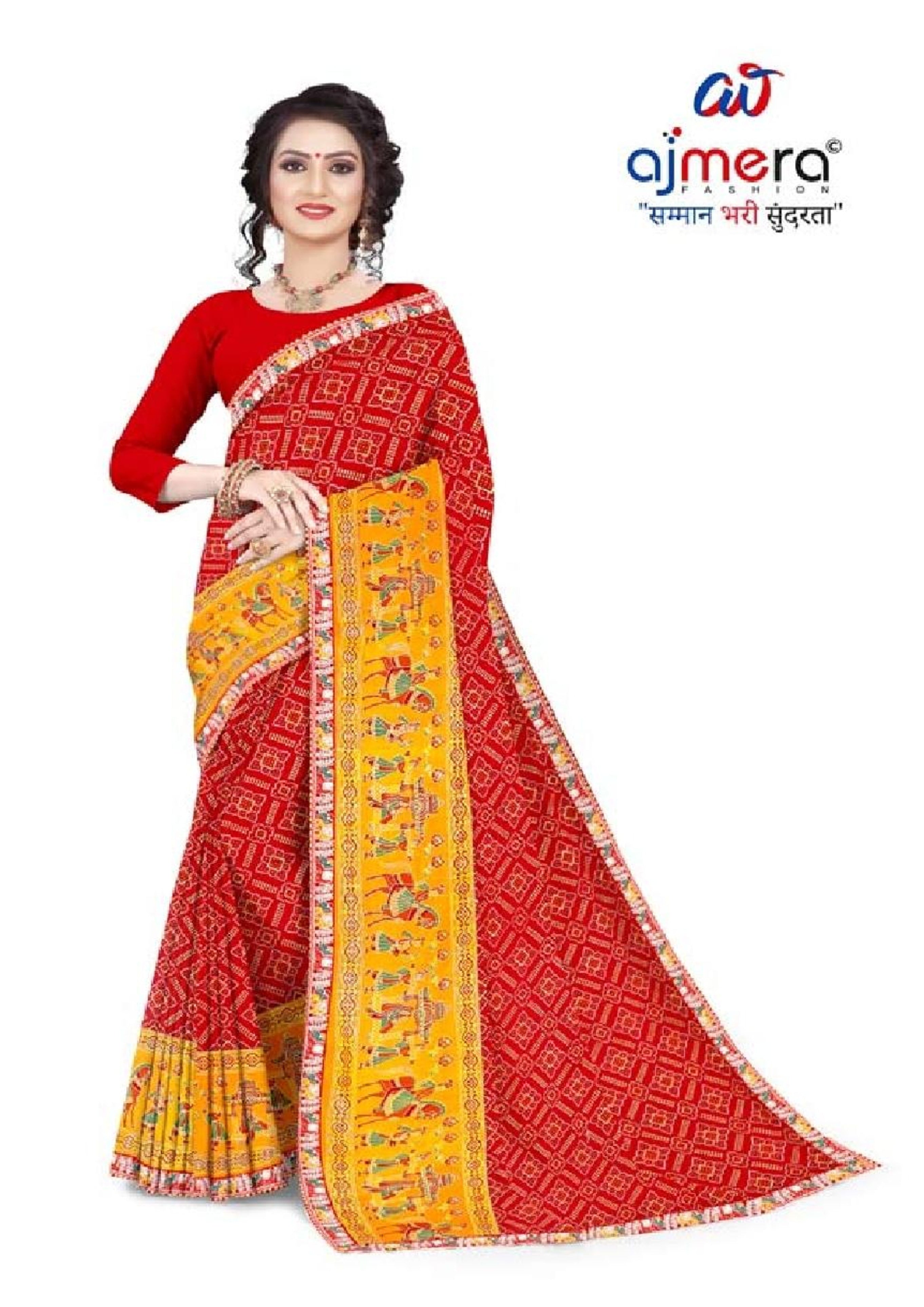 Georgette Print Loose Saree with Blouse for Premium Ethnic and Traditional Wear | TD-MITHASH