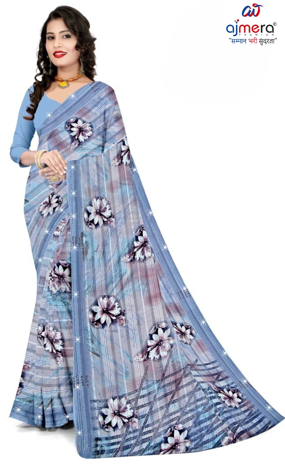 Designer Printed Saree with Blouse Piece for Special Occasions  | CAS-AMRUT DHARA