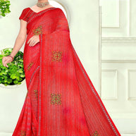 Designer Printed Saree with Blouse Piece for Special Occasions  | SNR-DEVIKA