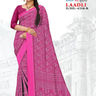 Elegant Printed Saree with Designer Blouse Piece for Festive Wear  | GLC-LAADLI