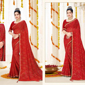 Graceful Printed Saree with Blouse Piece for Modern Ethnic Fashion | JS-SUHAG