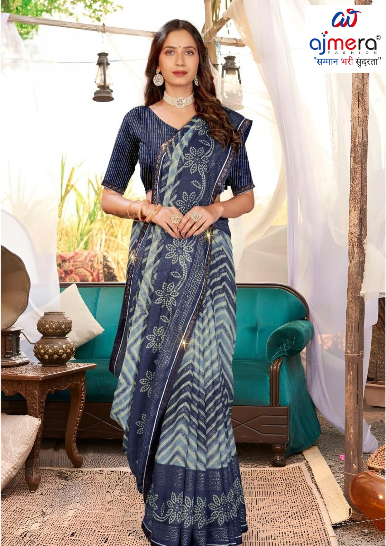 Chic Printed Saree with Blouse Piece for Sophisticated Ethnic Style  | PRM-APARNA BHABHI