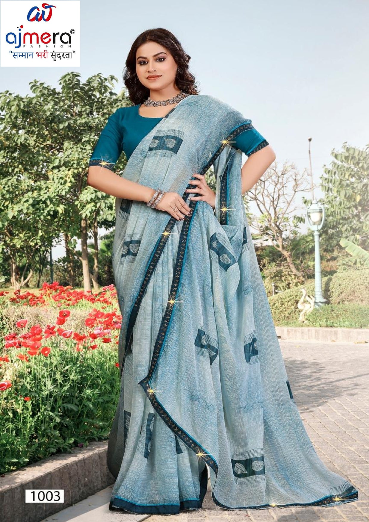 Contemporary Printed Saree with Blouse Piece for Premium Wear  | PRM-PARAS