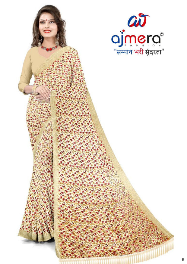 Vichitra Print Loose Saree without Blouse for Premium Ethnic and Traditional Wear | CAS-TATA SKY