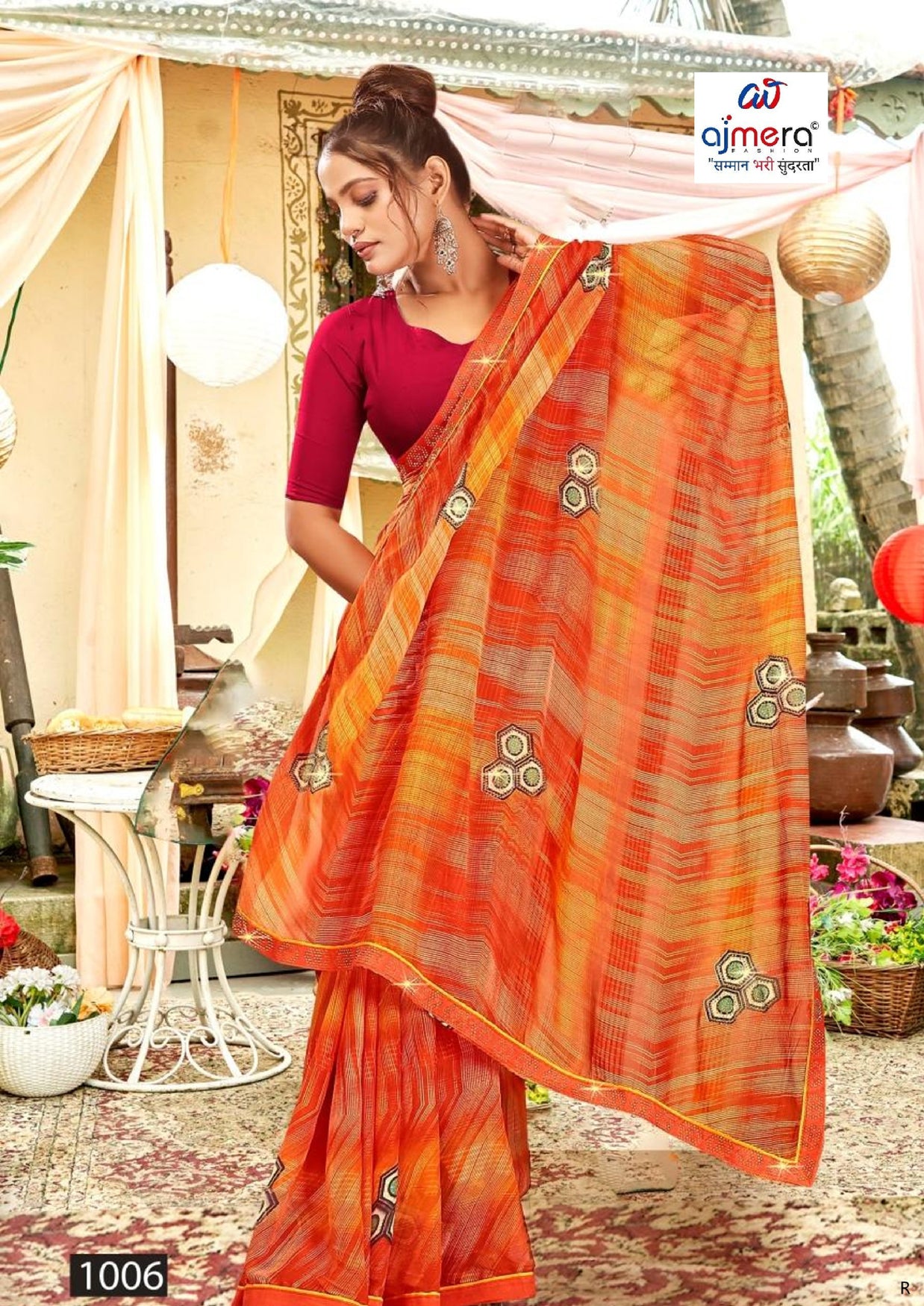 Classic Printed Saree with Blouse Piece for Timeless Traditional Style | PRM-THREE GOLI