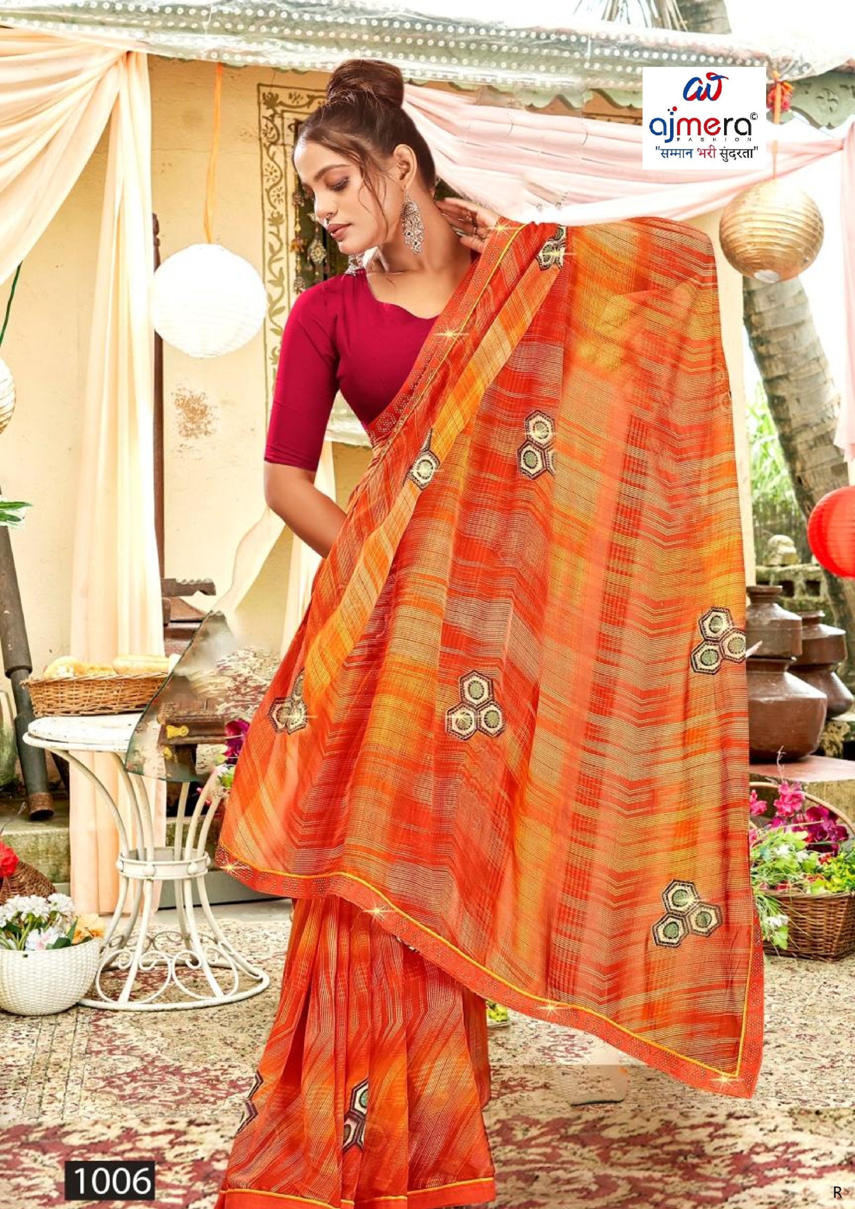 Classic Printed Saree with Blouse Piece for Timeless Traditional Style | PRM-THREE GOLI