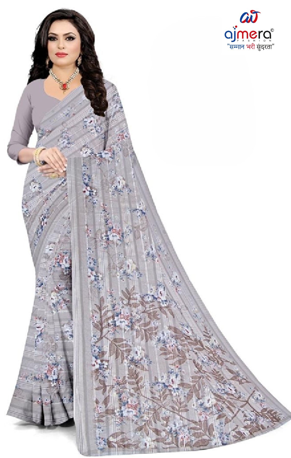 Classic Printed Saree without Blouse for Timeless Traditional Style | CAS-SMART SILK