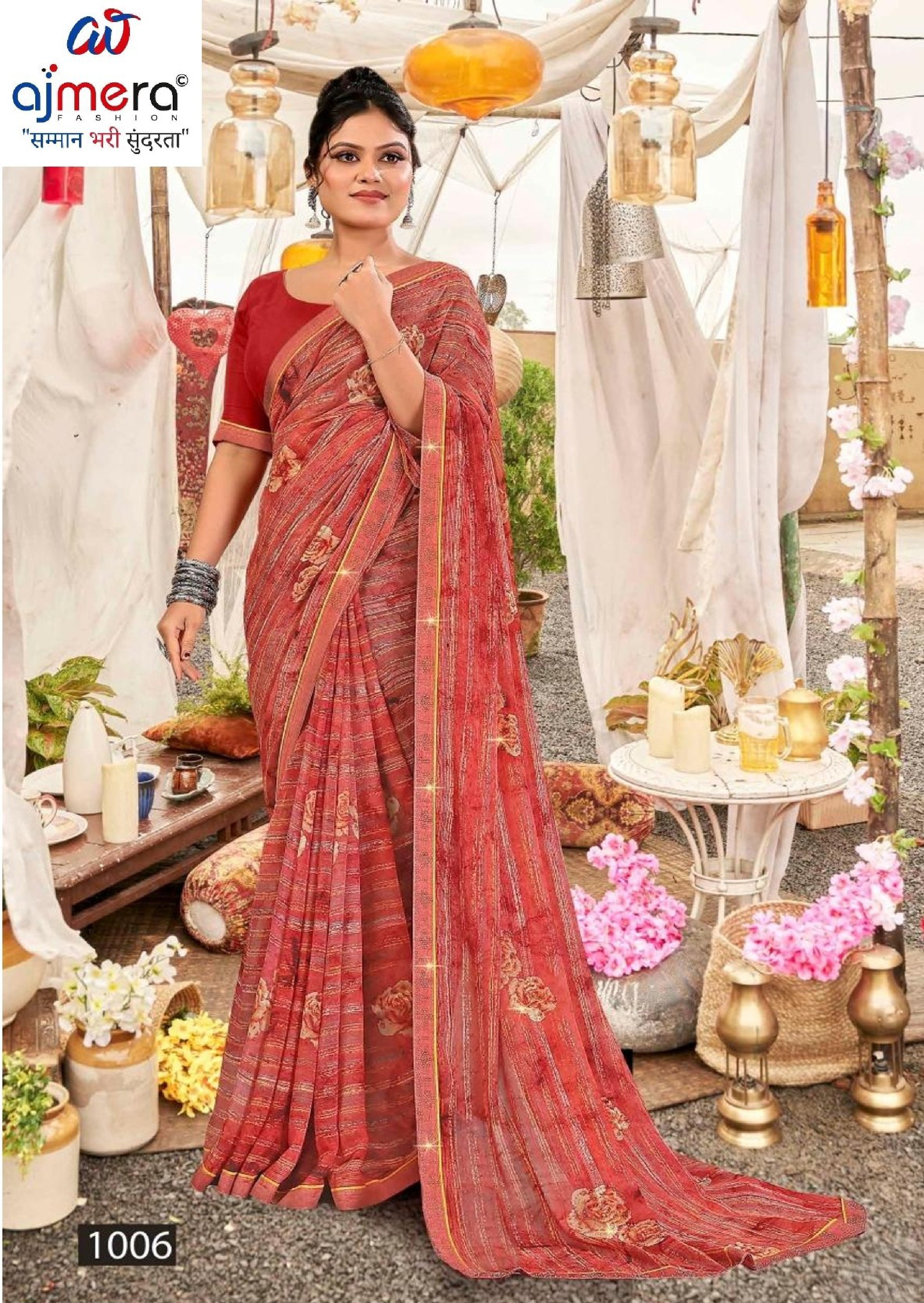 Designer Printed Saree with Blouse Piece for Special Occasions | PRM-ROSE QUEEN