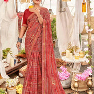 Designer Printed Saree with Blouse Piece for Special Occasions | PRM-ROSE QUEEN