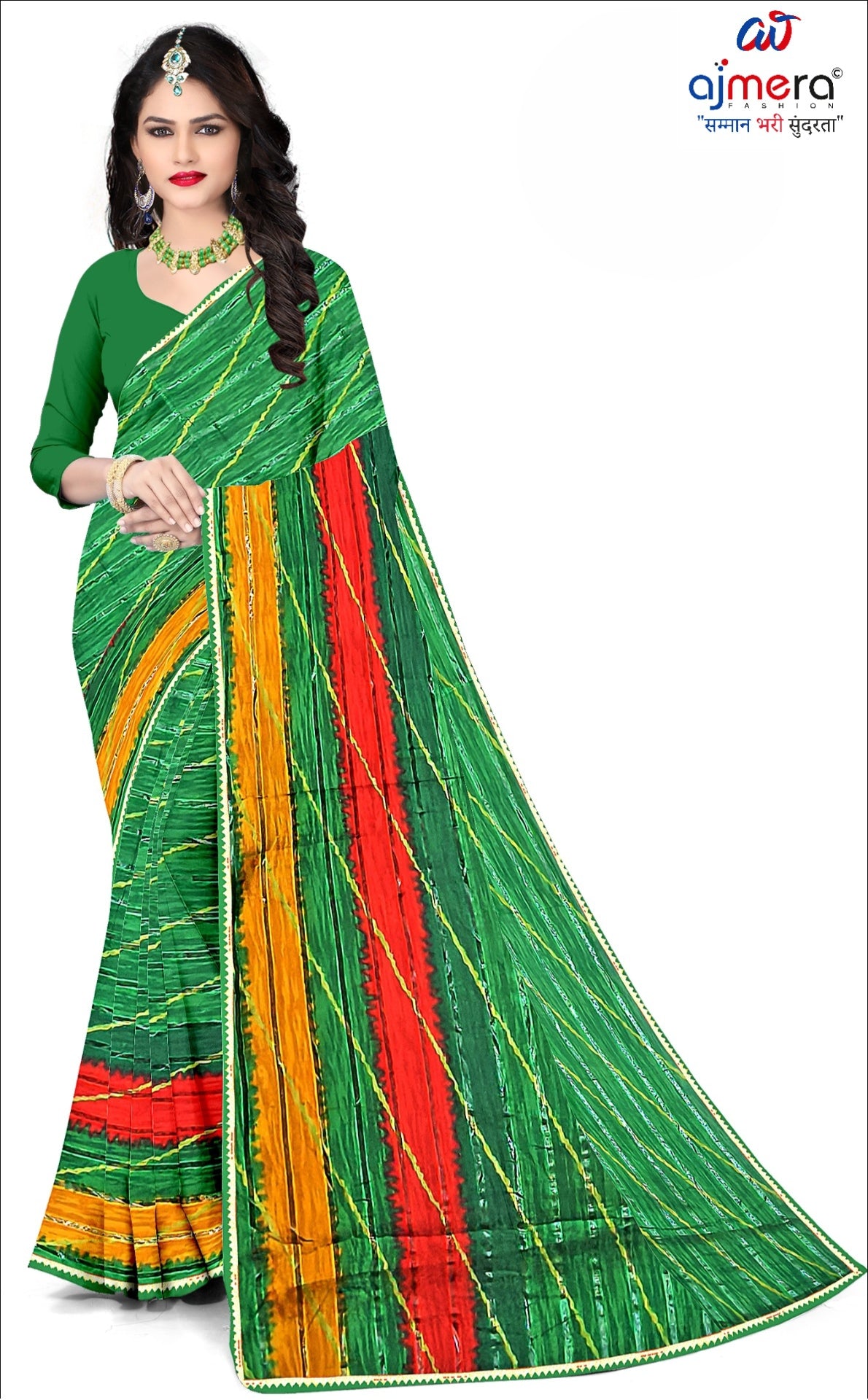 Premium Printed Saree with Matching Blouse Piece for Ethnic Elegance  | CAS-ANOKHEE
