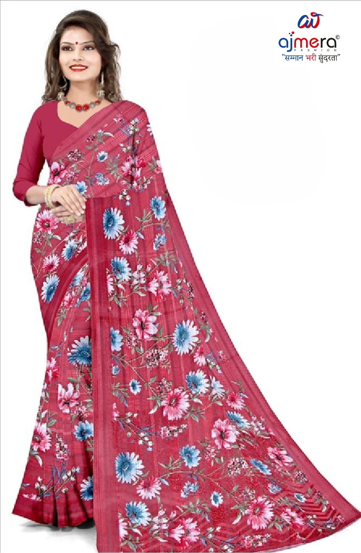 Classic Printed Saree without Blouse for Timeless Traditional Style | CAS-SMART SILK