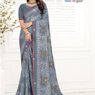 Chic Printed Saree with Blouse Piece for Sophisticated Ethnic Style  | TTS-EKNOOR