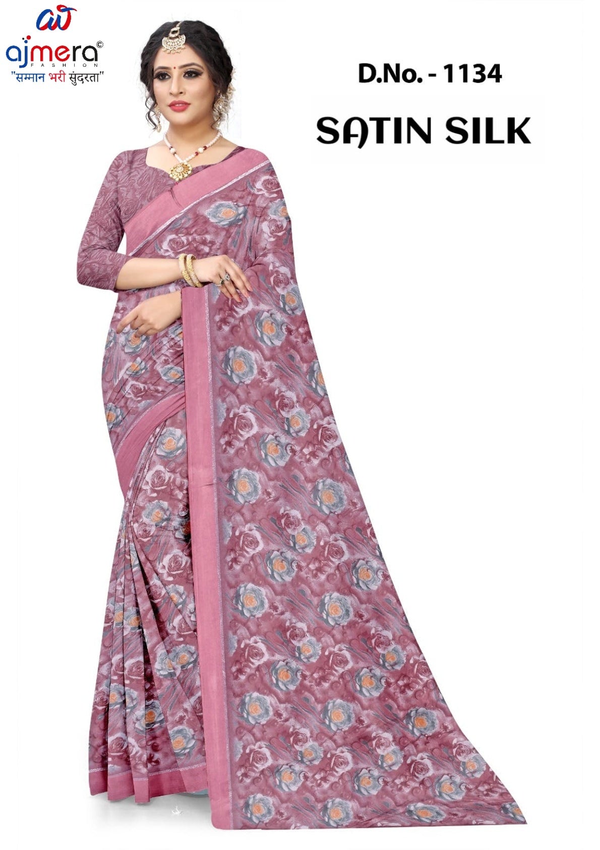 Linen Jari Print Loose Saree with Blouse for Premium Ethnic and Traditional Wear | SBI-SATIN SILK