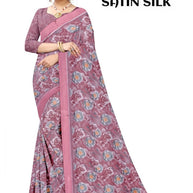 Linen Jari Print Loose Saree with Blouse for Premium Ethnic and Traditional Wear | SBI-SATIN SILK