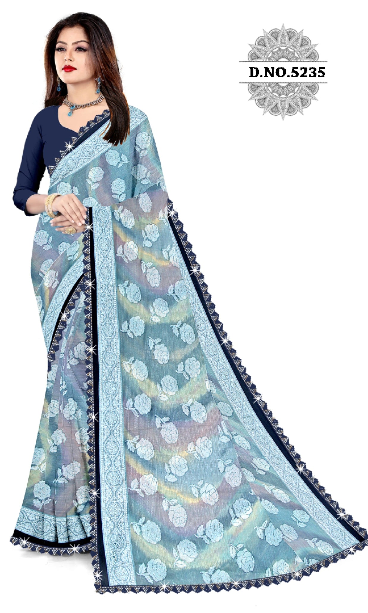 Elegant Printed Saree with Designer Blouse Piece for Festive Wear  | CAS-ZHIL MIL