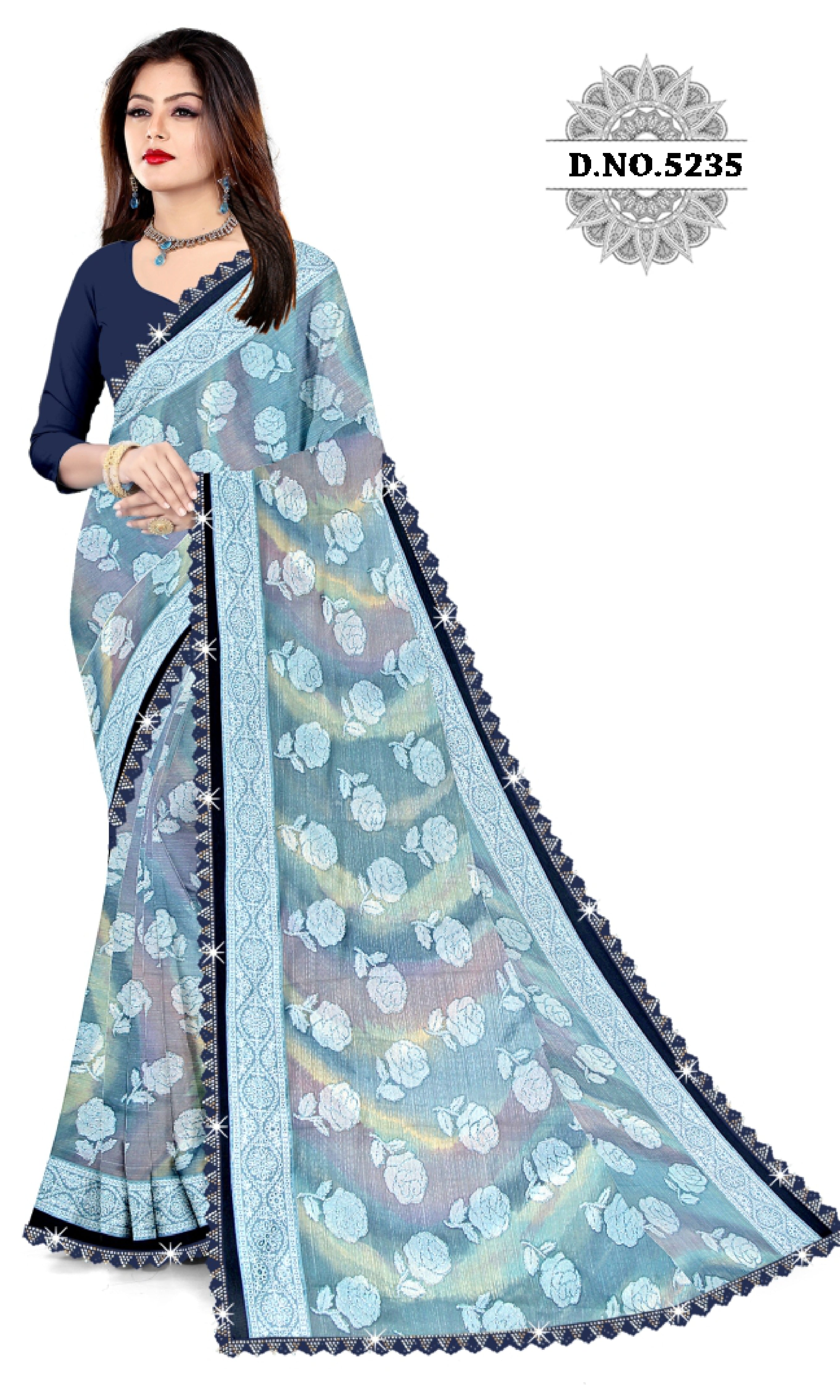 Elegant Printed Saree with Designer Blouse Piece for Festive Wear  | CAS-ZHIL MIL