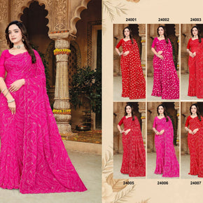 Elegant Printed Saree with Designer Blouse Piece for Festive Wear  | JS-VEDIKA