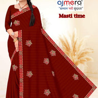 Lycra Dyed Matching Saree with Blouse Piece for Premium Ethnic and Traditional Wear | SRS-MASTI TIME