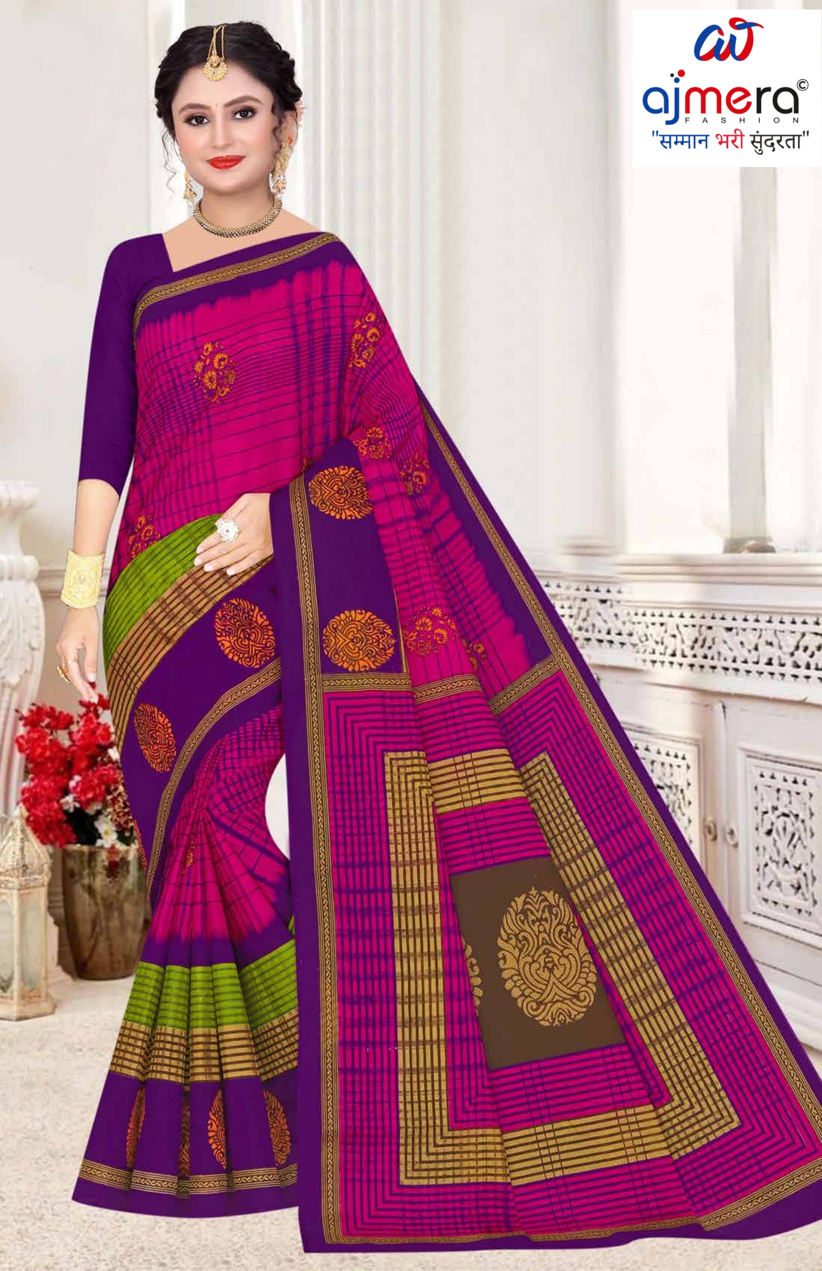 Fancy Cotton Saree with Without Blouse for Premium Ethnic and Traditional Wear | DS-5G