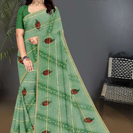 Premium Printed Saree with Matching Blouse Piece for Ethnic Elegance  | GPT-BIJLI-1