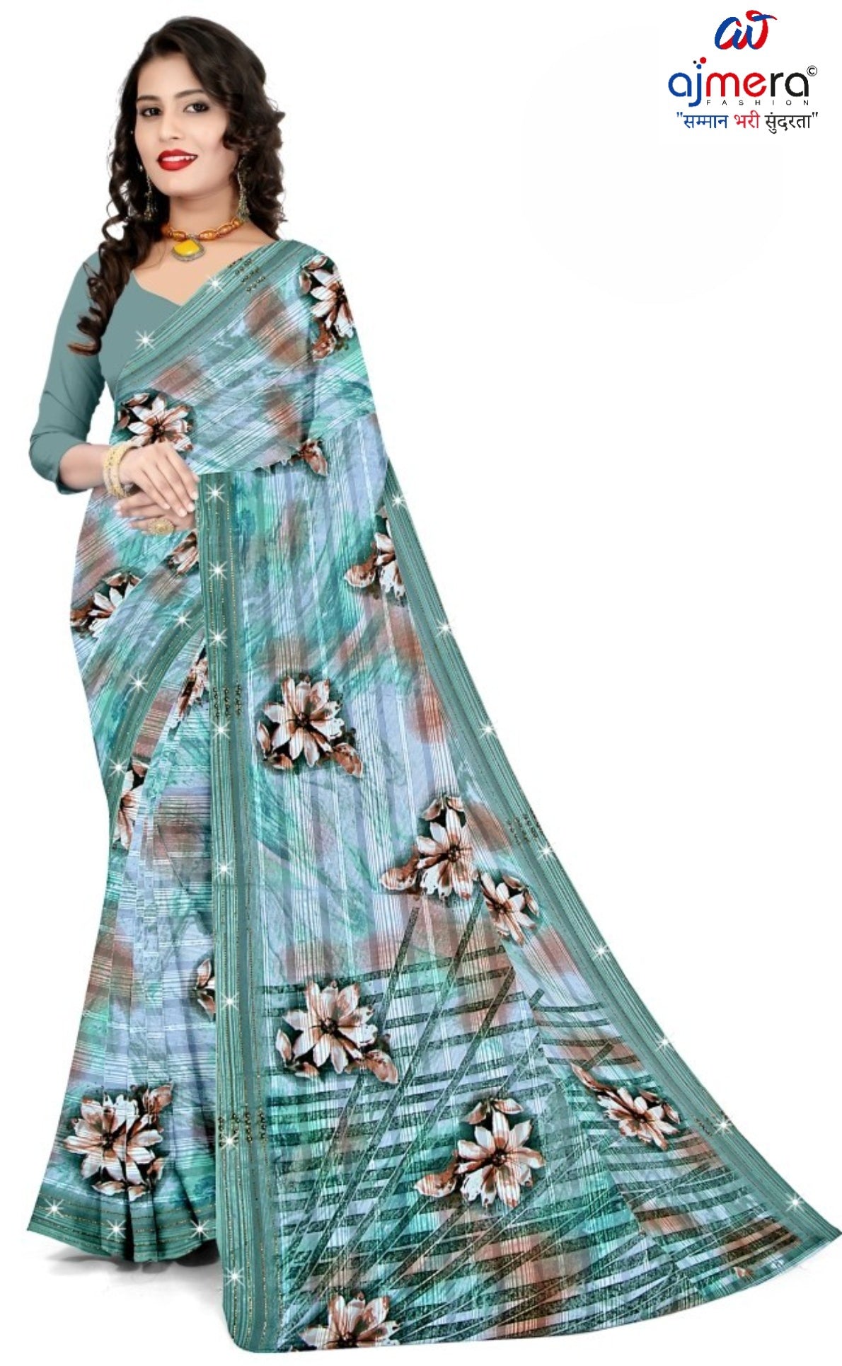 Designer Printed Saree with Blouse Piece for Special Occasions  | CAS-AMRUT DHARA
