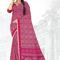Elegant Printed Saree with Designer Blouse Piece for Festive Wear  | GLC-SILVER GOLD