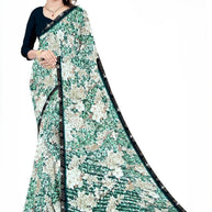 Beautiful Printed Saree with Blouse Piece for Cultural Celebrations | CAS-SILK GEORGEATE