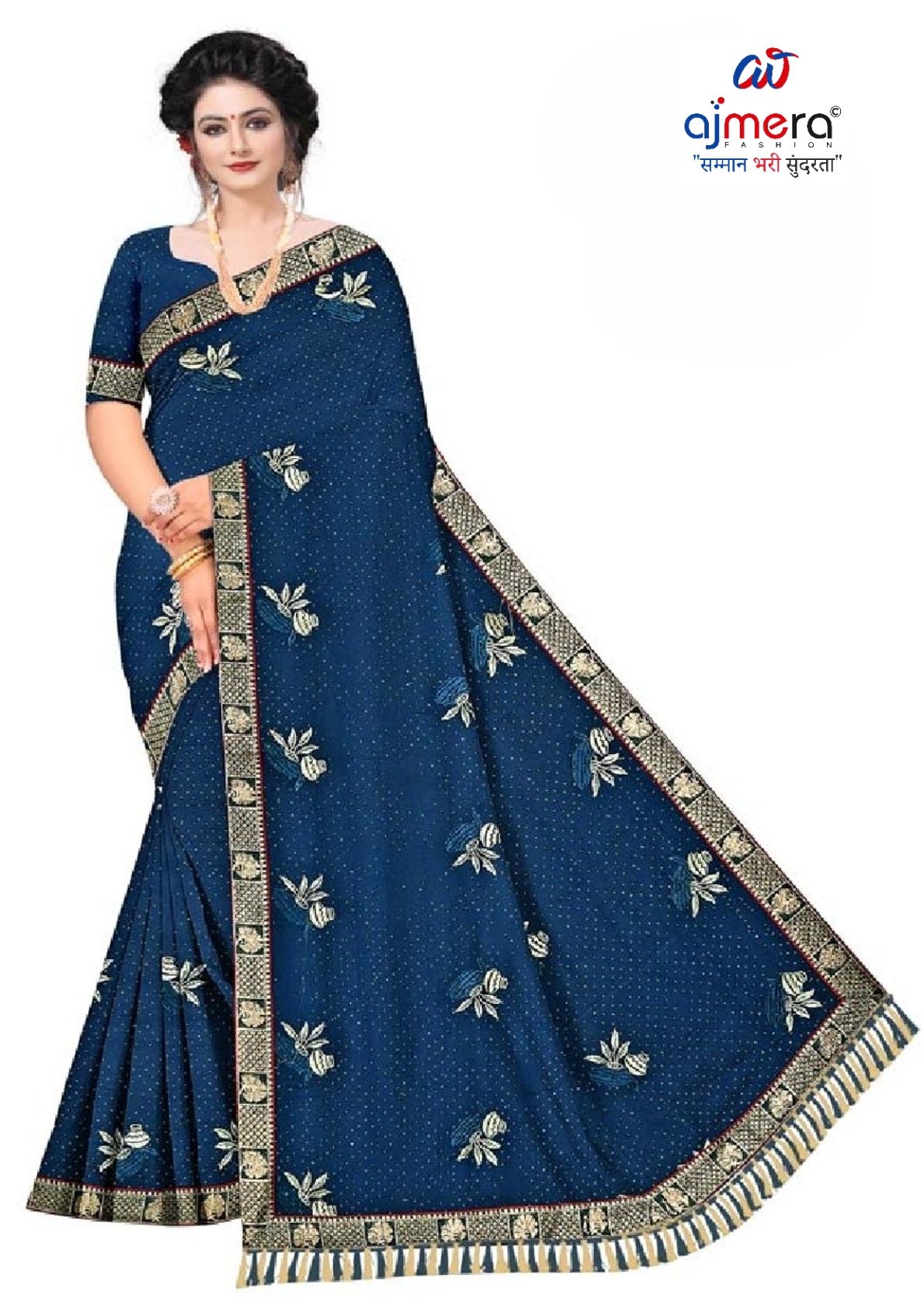 Fandy Dyed Matching Saree with Blouse Piece for Premium Ethnic and Traditional Wear | VKM-MATUKI