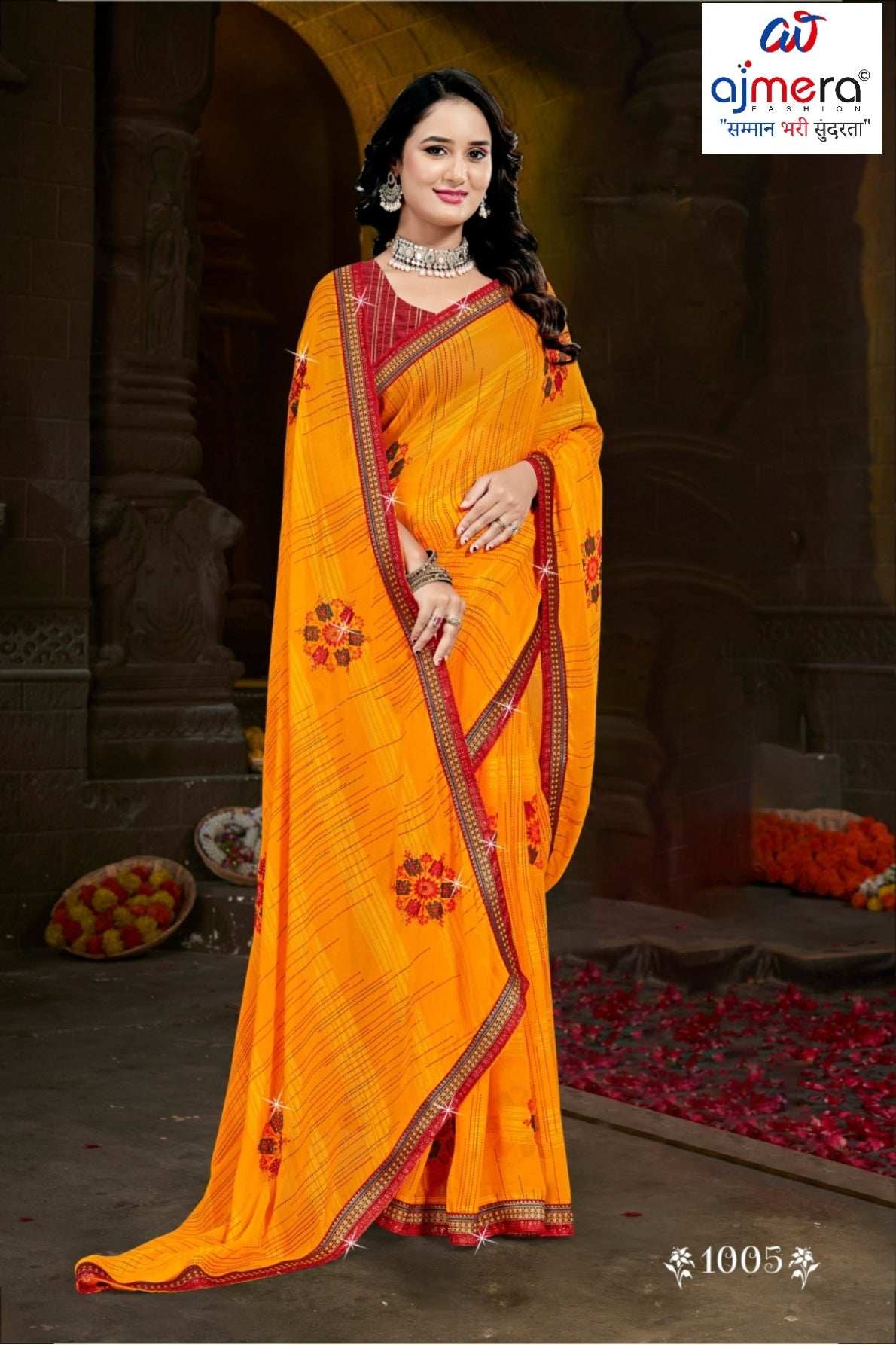 Premium Printed Saree with Matching Blouse Piece for Ethnic Elegance  | CAS-PALKI