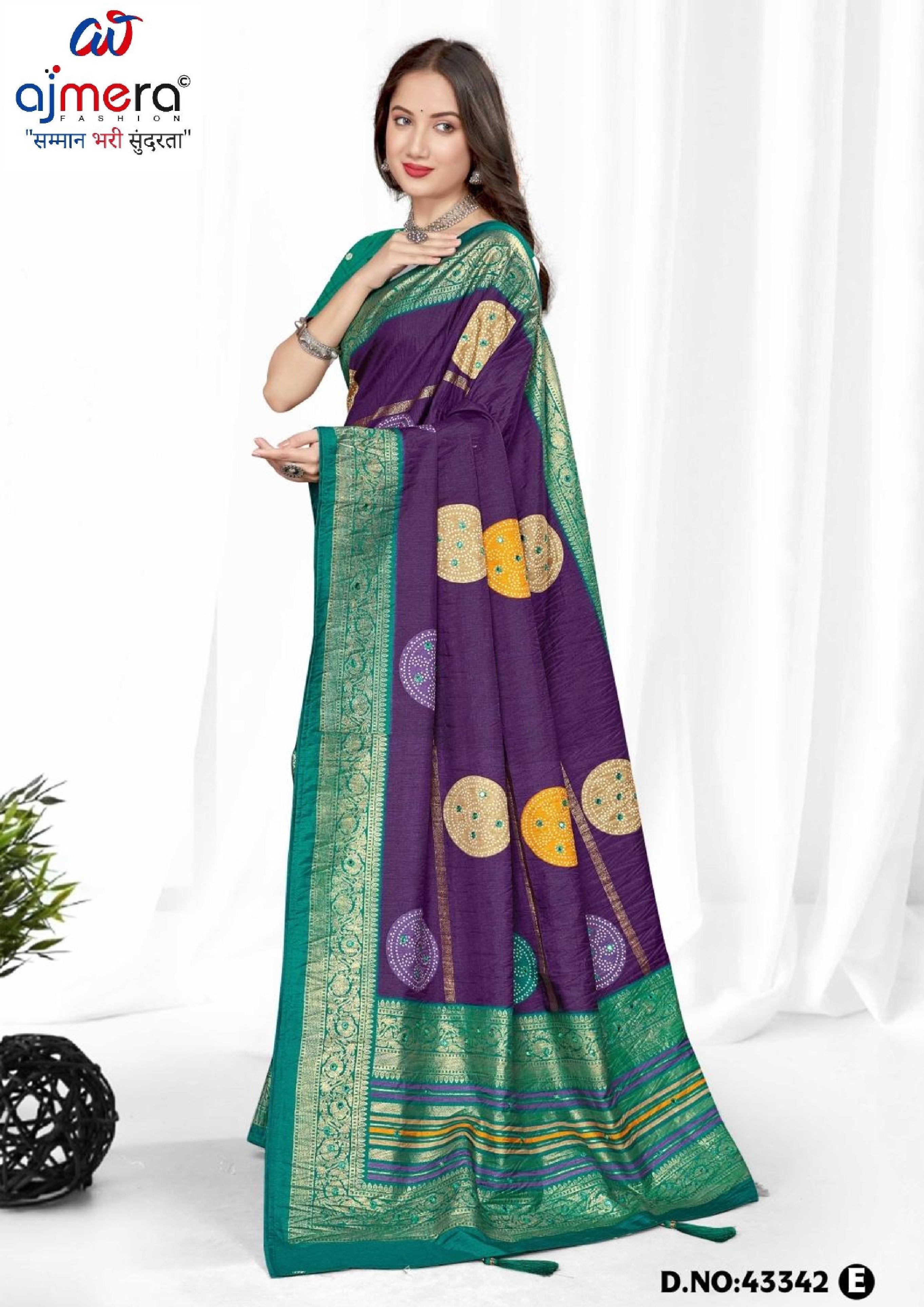 Premium Printed Saree with Matching Blouse Piece for Ethnic Elegance  | VER-BANJARAN-43342