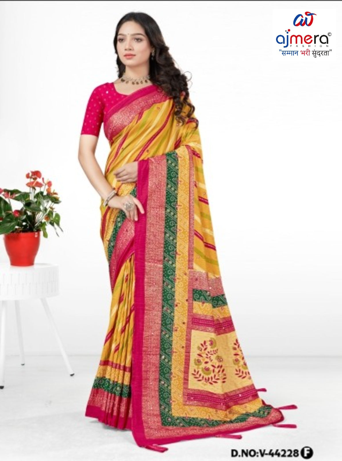 Stylish Printed Saree with Blouse Piece for Traditional Celebrations  | VER-BANJARAN-44228