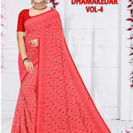 Chic Printed Saree with Blouse Piece for Sophisticated Ethnic Style | GPT-DHAMAKEDAR-4