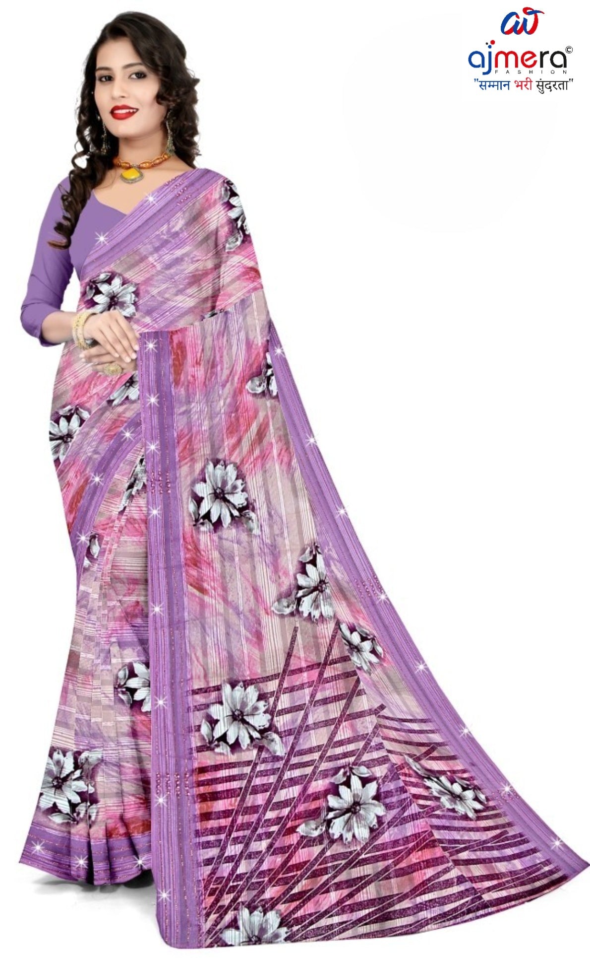 Designer Printed Saree with Blouse Piece for Special Occasions  | CAS-AMRUT DHARA