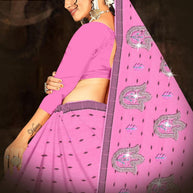 Printed Cotton Saree with Without Blouse for Premium Ethnic and Traditional Wear | PJA-BINDAAS