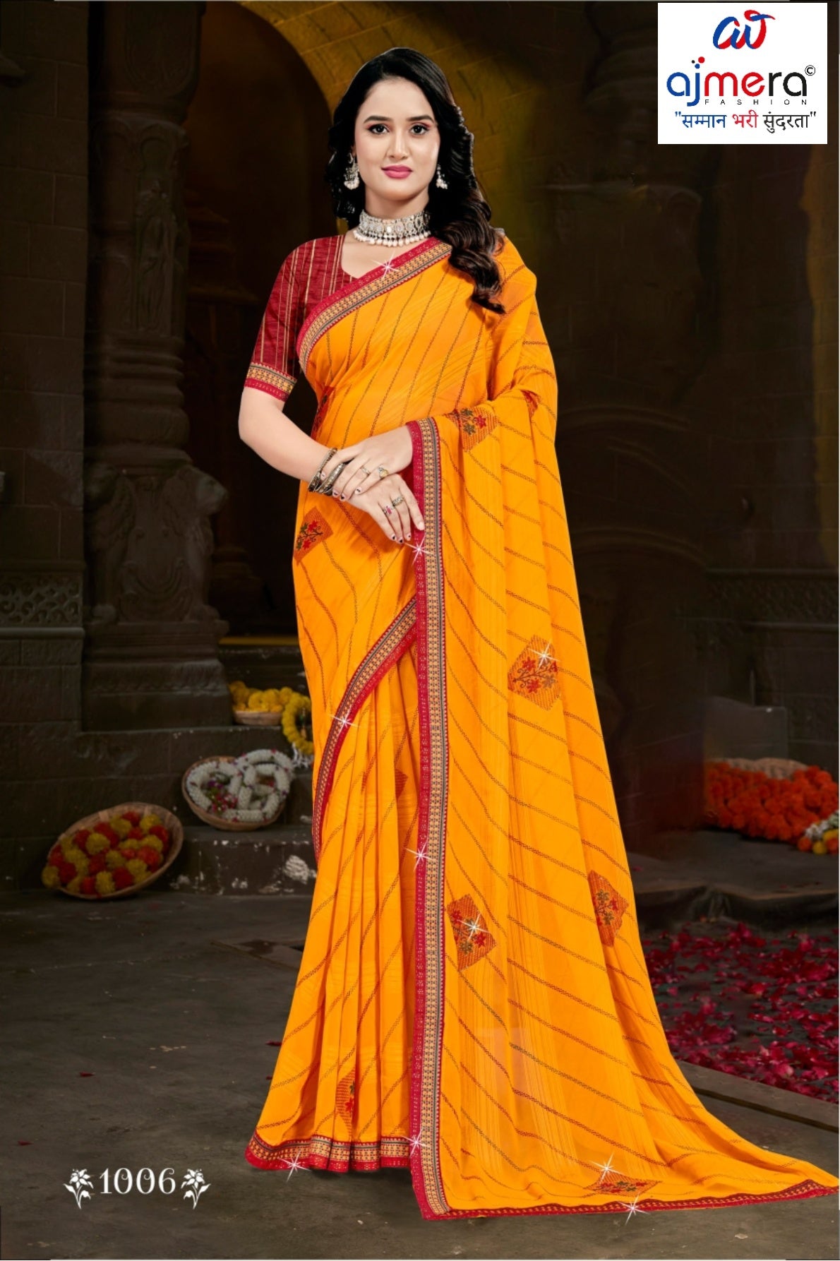 Premium Printed Saree with Matching Blouse Piece for Ethnic Elegance  | CAS-PALKI