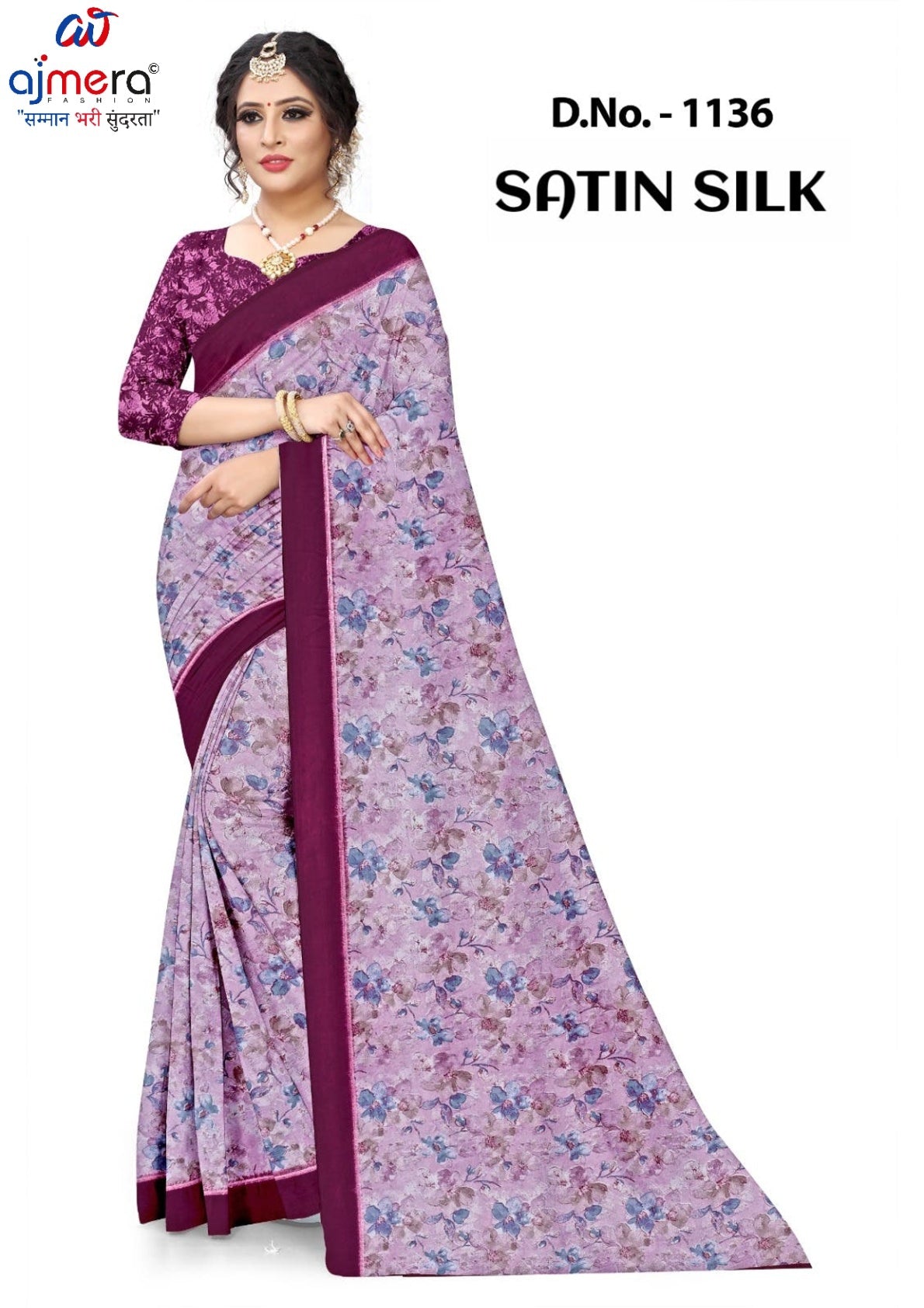 Linen Jari Print Loose Saree with Blouse for Premium Ethnic and Traditional Wear | SBI-SATIN SILK