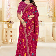 Stylish Printed Saree with Blouse Piece for Traditional Celebrations  | CAS-MAHARANI