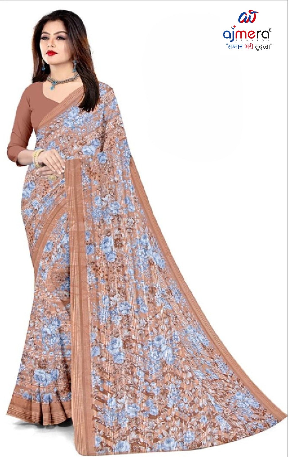 Classic Printed Saree without Blouse for Timeless Traditional Style | CAS-SMART SILK