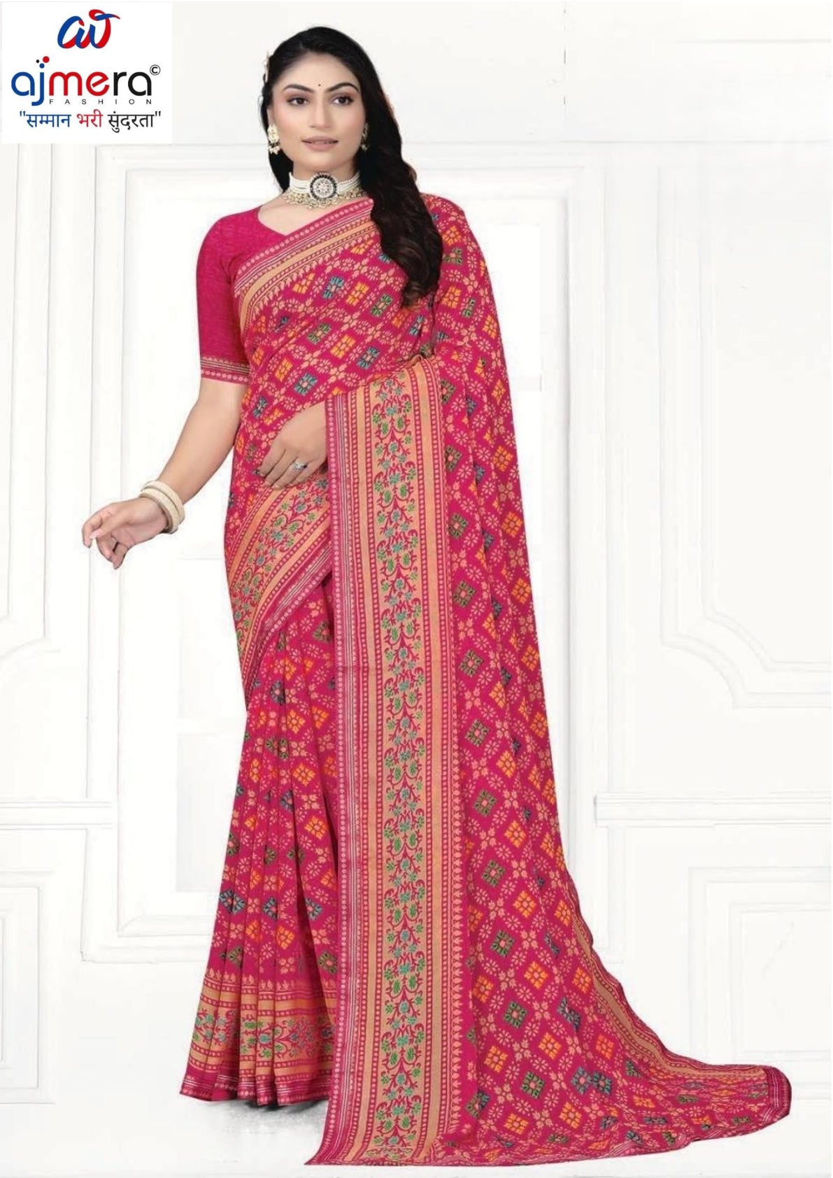 Sharmili Print Loose Saree with Blouse for Premium Ethnic and Traditional Wear | TTS-SAHELI