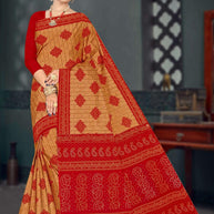 Handloom Cotton Saree with Without Blouse for Premium Ethnic and Traditional Wear | DS-CHIKU BANDHANI