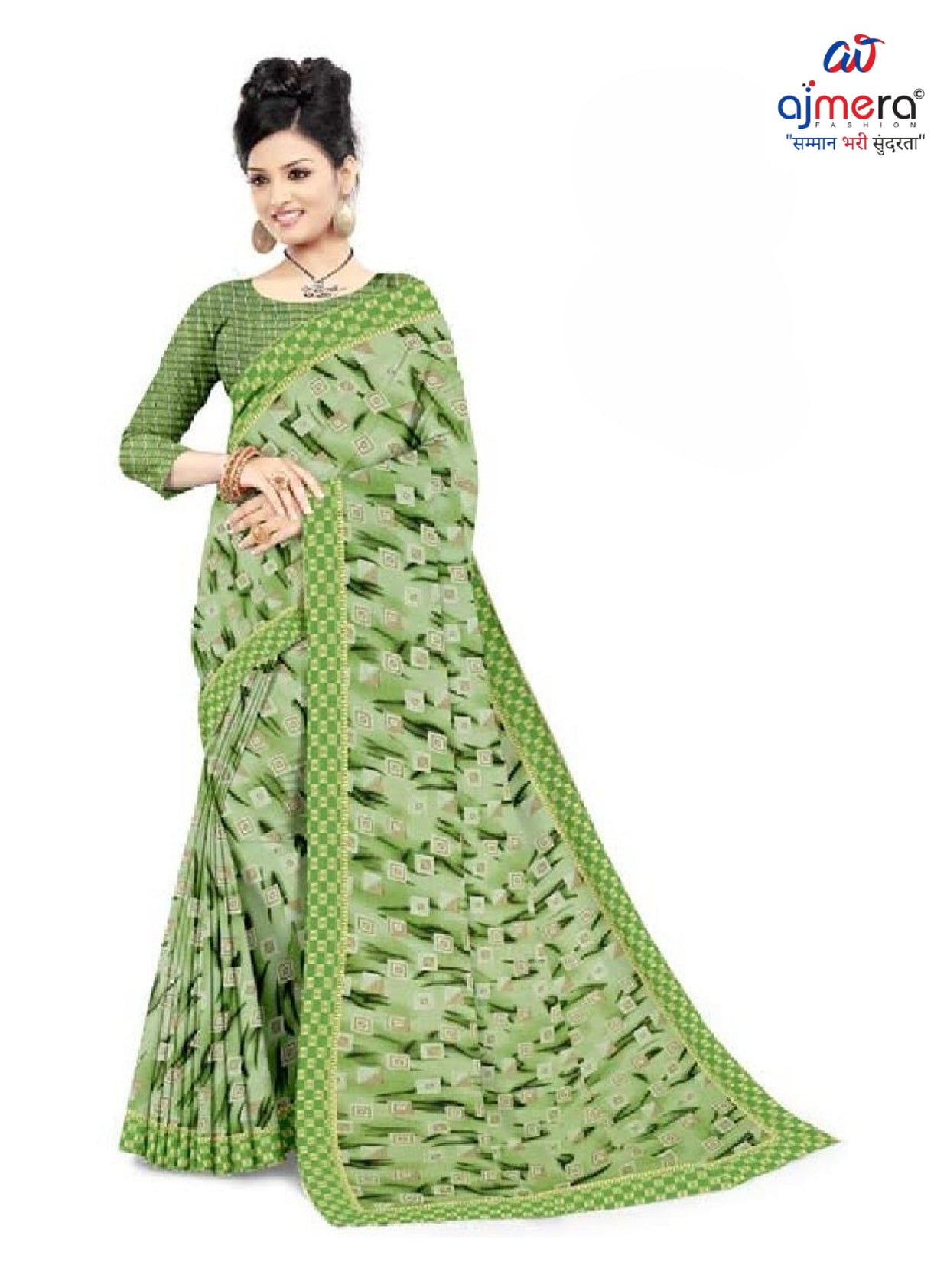Zomato Print Loose Saree with Blouse for Premium Ethnic and Traditional Wear | CAS-INK POINT