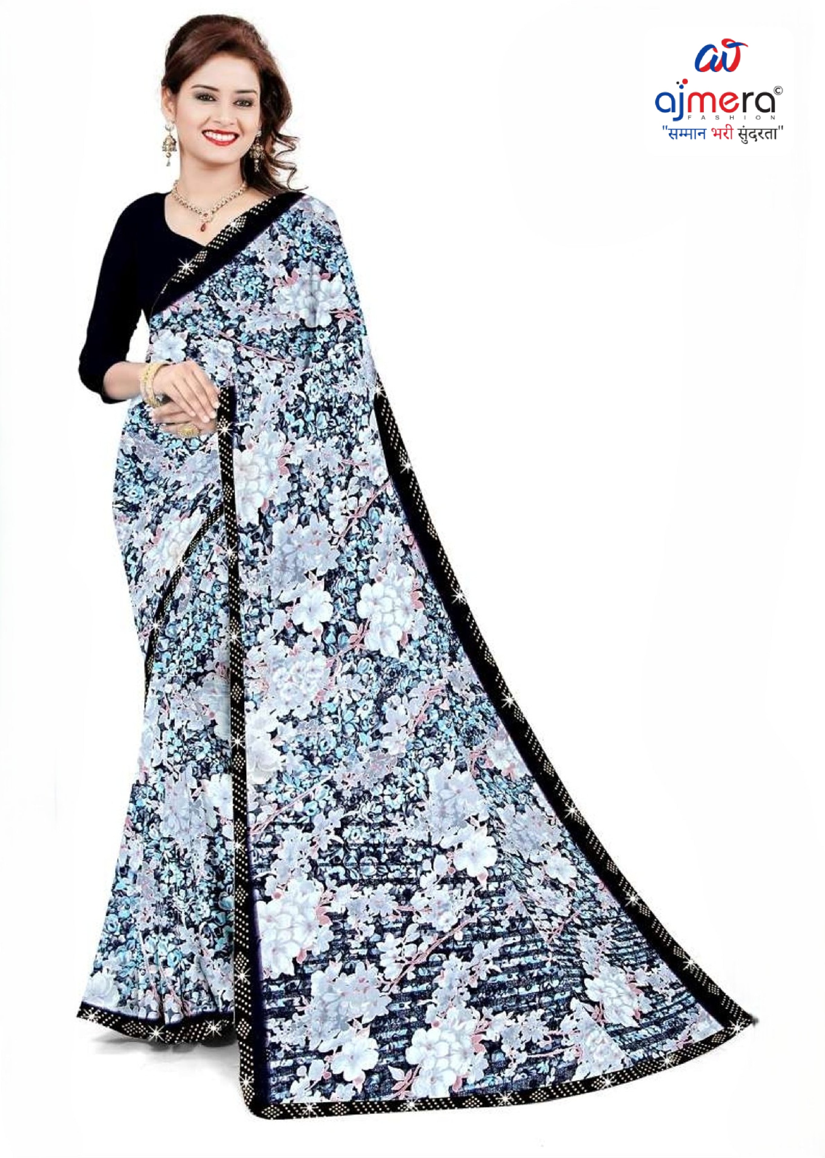Beautiful Printed Saree with Blouse Piece for Cultural Celebrations | CAS-SILK GEORGEATE