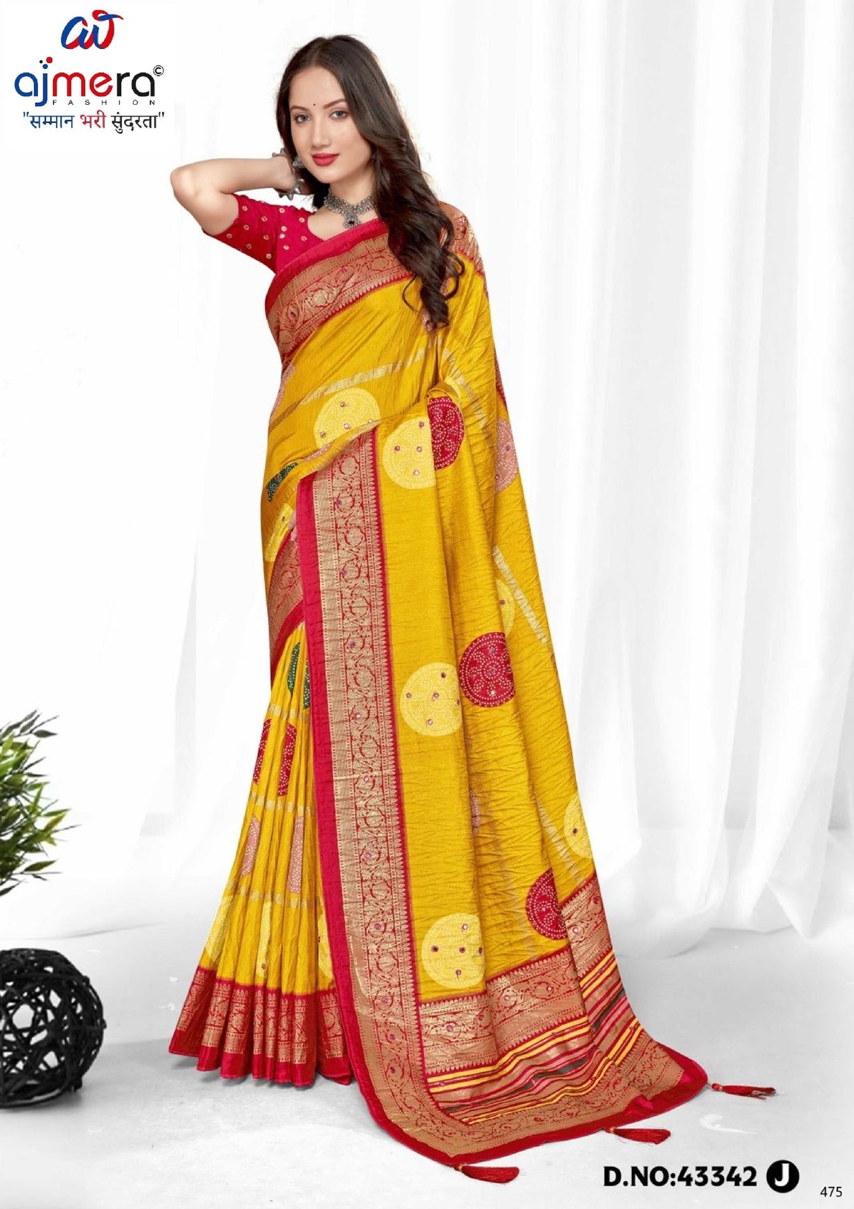 Premium Printed Saree with Matching Blouse Piece for Ethnic Elegance  | VER-BANJARAN-43342