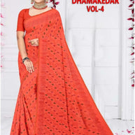 Chic Printed Saree with Blouse Piece for Sophisticated Ethnic Style | GPT-DHAMAKEDAR-4