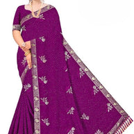 Fandy Dyed Matching Saree with Blouse Piece for Premium Ethnic and Traditional Wear | VKM-MATUKI