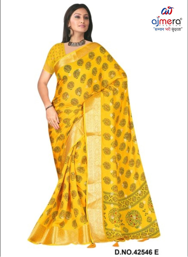 Contemporary Printed Saree with Blouse Piece for Premium Wear | VER-NAZAKAT-42546