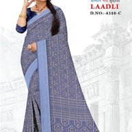 Elegant Printed Saree with Designer Blouse Piece for Festive Wear  | GLC-LAADLI