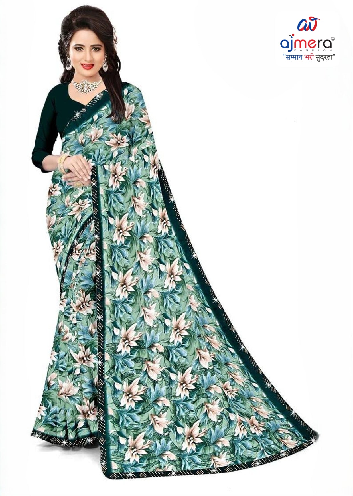 Beautiful Printed Saree with Blouse Piece for Cultural Celebrations | CAS-SILK GEORGEATE