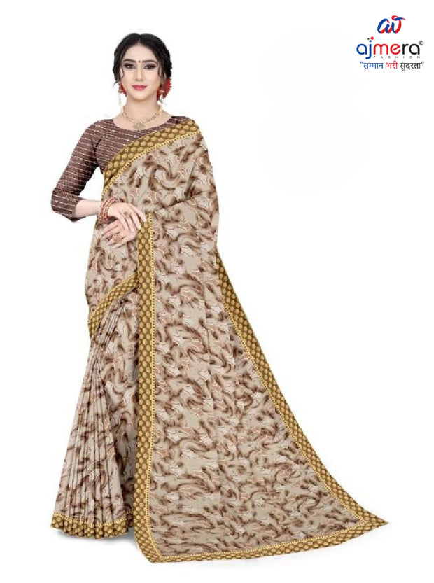 Zomato Print Loose Saree with Blouse for Premium Ethnic and Traditional Wear | CAS-INK POINT