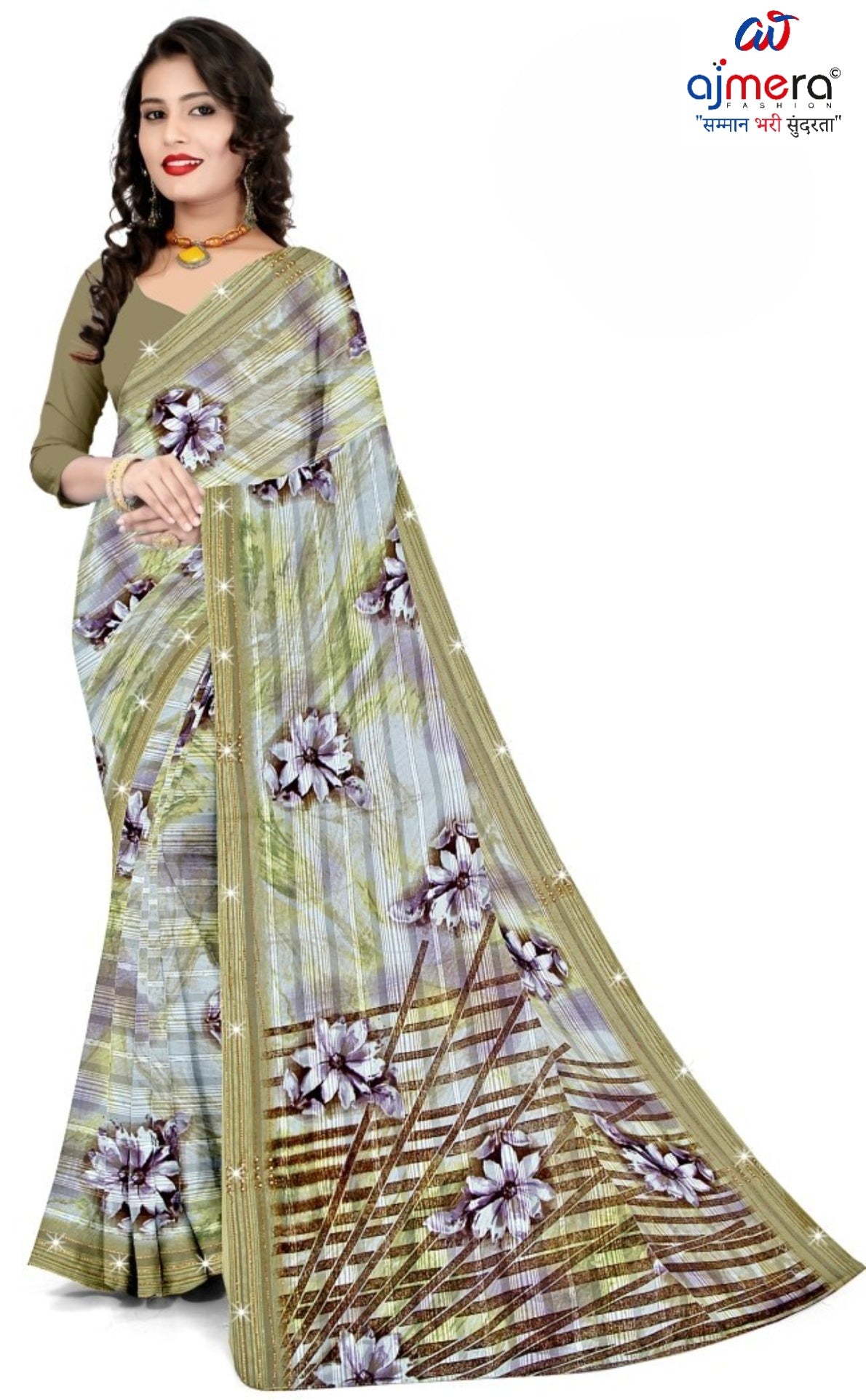Designer Printed Saree with Blouse Piece for Special Occasions  | CAS-AMRUT DHARA